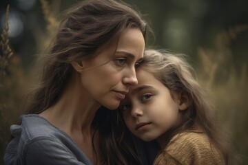 Obraz premium Shot of a happy senior woman spending quality time with her daughter outdoors Generative AI