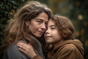 Fototapeta premium Shot of a happy senior woman spending quality time with her daughter outdoors Generative AI