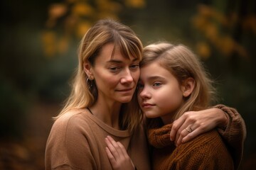 Fototapeta premium Shot of a happy senior woman spending quality time with her daughter outdoors Generative AI