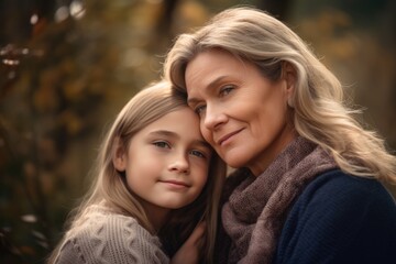 Shot of a happy senior woman spending quality time with her daughter outdoors Generative AI