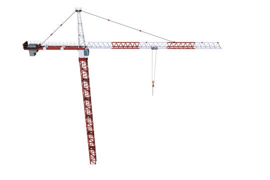 Graphic image of 3D red crane