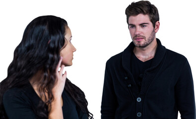 Couple looking at each other