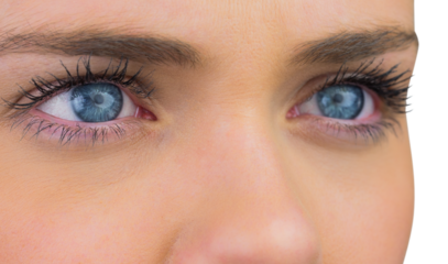 Close up of female blue eyes