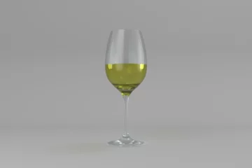 Papier Peint photo Alcool Green wine glass on gray background