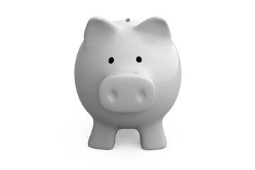 Piggy bank against white background