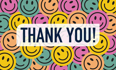 Thank you with colorful emoji composition. 