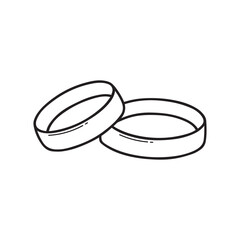 Wedding rings doodle. Hand drawn vector illustration isolated on white background