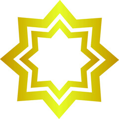 Geometric golden star shape