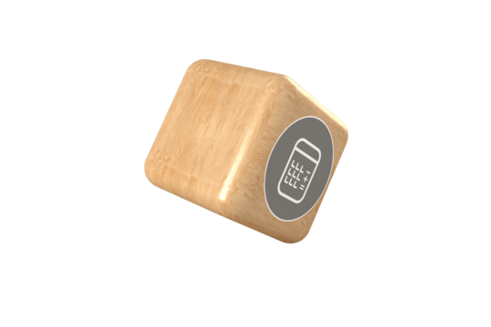 Composite image of calculator icon on cube