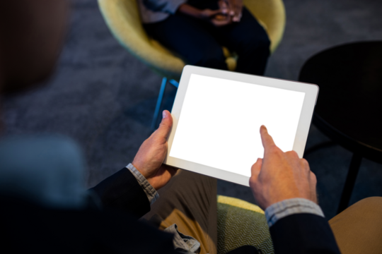 Businessman using digital tablet