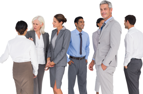 Business people speaking together 