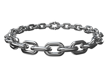 Fototapeta premium 3d image of circular silver chain 