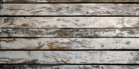 Plakat White old-style wooden board background, perfect for furniture with horizontal wooden panels adding a vintage touch. generative ai