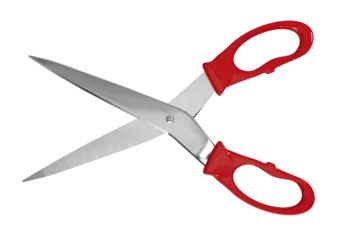  Close-up of plastic red scissors © vectorfusionart