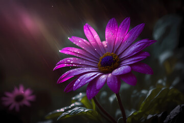 purple flower in the morning