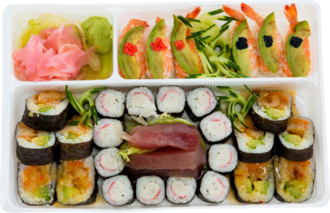 Sushi served in plate