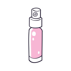 Small pink perfume fragrance sample spray bottle tester isolated vector