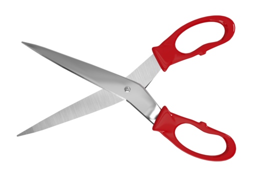 Close-up of plastic red scissors