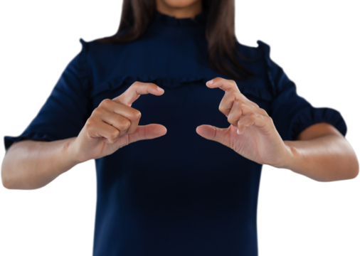 Female executive forming a finger frame - Powered by Adobe