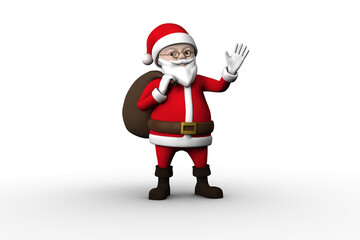 Cartoon santa waving
