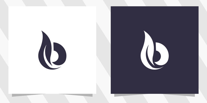 letter b with leaf logo design