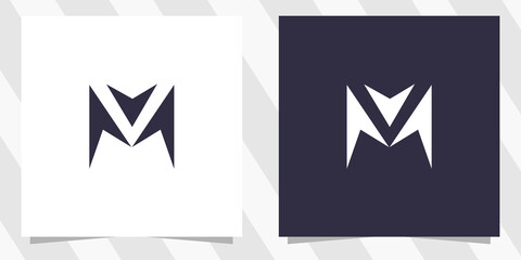 letter mv vm logo design