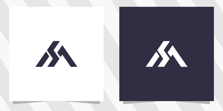letter sm ms logo design