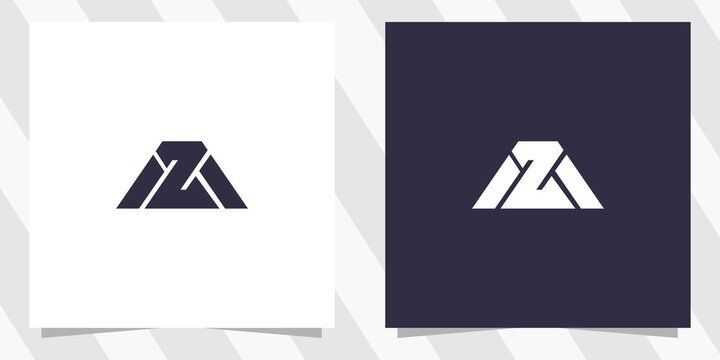 letter mz zm logo design