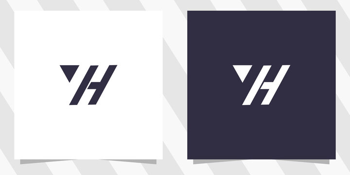 letter vh hv logo design
