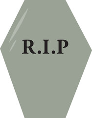 Illustration of coffin with text