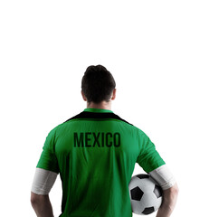 Mexico football player holding ball