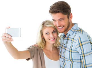 Attractive couple taking a selfie together