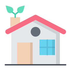 Eco Home Flat Icon