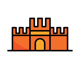 sand castle icon isolated
