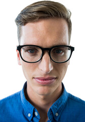Portrait of serious man wearing spectacles