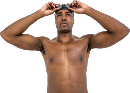 Swimmer ready to dive