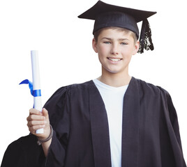 Portrait of student holding degree