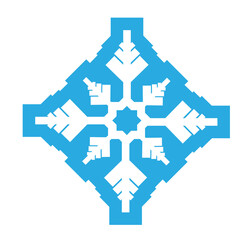 Delicate digital blue snowflake design