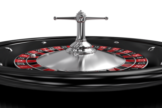 Close up image of 3D roulette wheel
