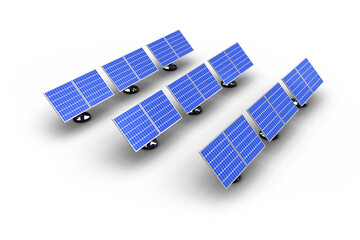 Graphic image of 3D blue solar panel arranged in rows