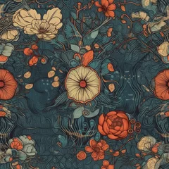 Türaufkleber Endless pattern flower © endeemm
