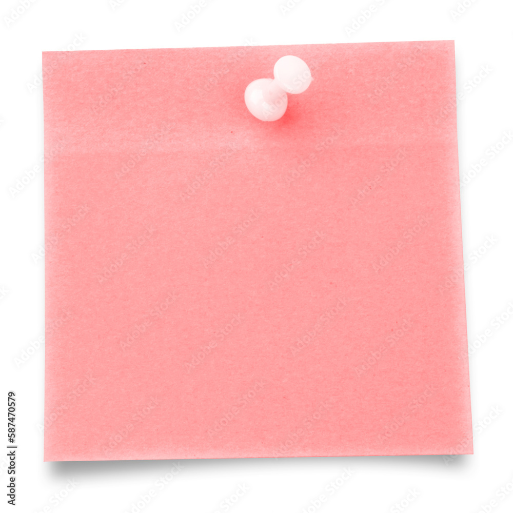 Poster red sticky note with thumbtack