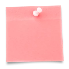 Fototapeten Red sticky note with thumbtack © vectorfusionart