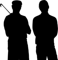 Digitally generated image of golfers standing