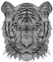 Black and White Tiger Head Vector Illustration is perfect for any design project. From fashion graphics to home decor, You can be used to create stunning prints on t-shirts, hoodies, bedding and more.