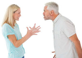 Unhappy couple having an argument 
