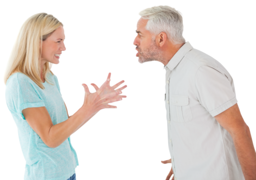 Unhappy couple having an argument