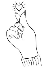 Hand Sign love,Hand Pose with Heart