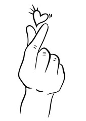 Hand Sign love,Hand Pose with Heart