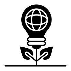 Eco Idea Glyph Icon